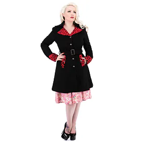 HEARTS AND ROSES Black Red Flocking Černá 12/40